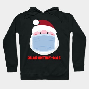 Quarantine-Mas Santa Claus Christmas in Quarantine Santa Clause Wearing a Mask and Social Distancing Hoodie